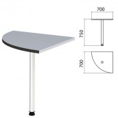 Стол приставной угловой "Монолит", 700х700х750 мм, цвет серый (КОМПЛЕКТ)