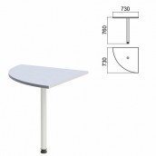 Стол приставной угловой "Арго", 730х730х760 мм, серый/опора хром (КОМПЛЕКТ)