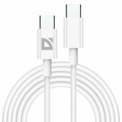 Кабель USB Type-C-Type-C, 60 Вт, белый, 2 м, DEFENDER F182, 87538