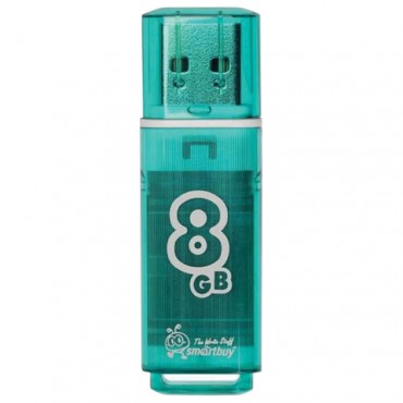 Флеш-диск 8 GB, SMARTBUY Glossy, USB 2.0, зеленый, SB8GBGS-G