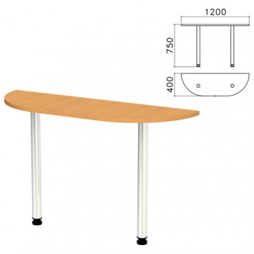 Стол приставной полукруг "Монолит", 1200х400х750 мм, цвет бук бавария (КОМПЛЕКТ)