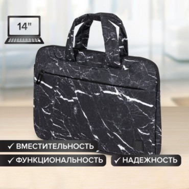 Сумка-портфель BRAUBERG "Marble" с отделением для ноутбука 13-14", 3 кармана, 26х36х3 см, 270835