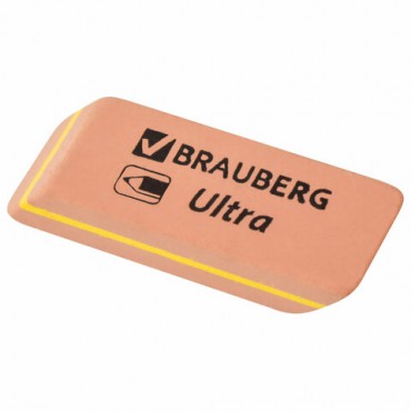 Ластик BRAUBERG "Ultra", 41х14х8 мм, оранжевый, натуральный каучук, 228705