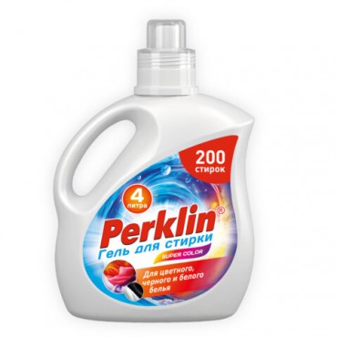 Гель для стирки для всех типов тканей, 200 стирок, 4 л, PERKLIN SUPER COLOR, 609779